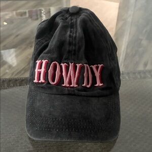 Black Cap with Pink HOWDY Embroidery